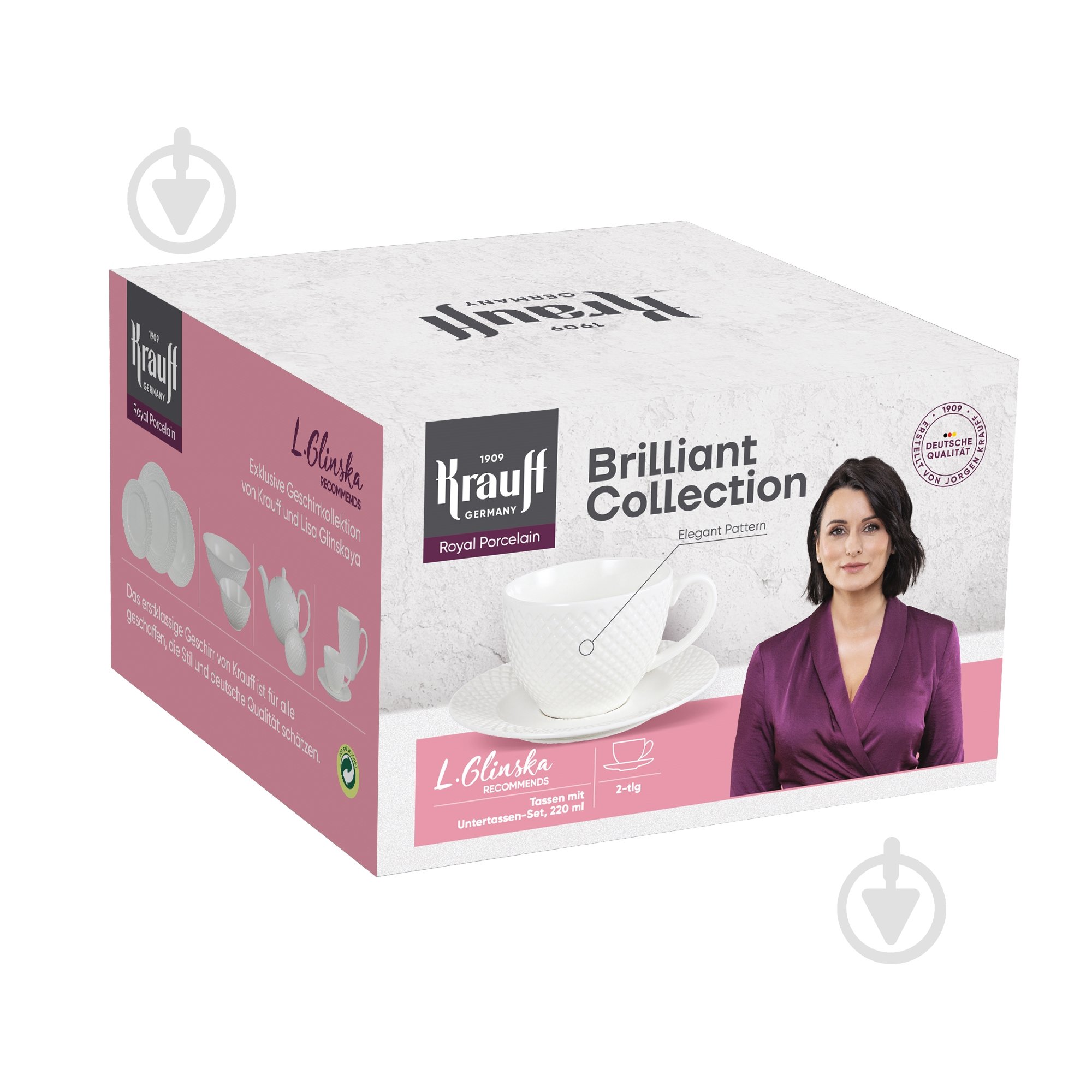 Набір чашок із блюдцями Krauff Brilliant Collection 220 мл 2 шт. 21-316-005 - фото 2