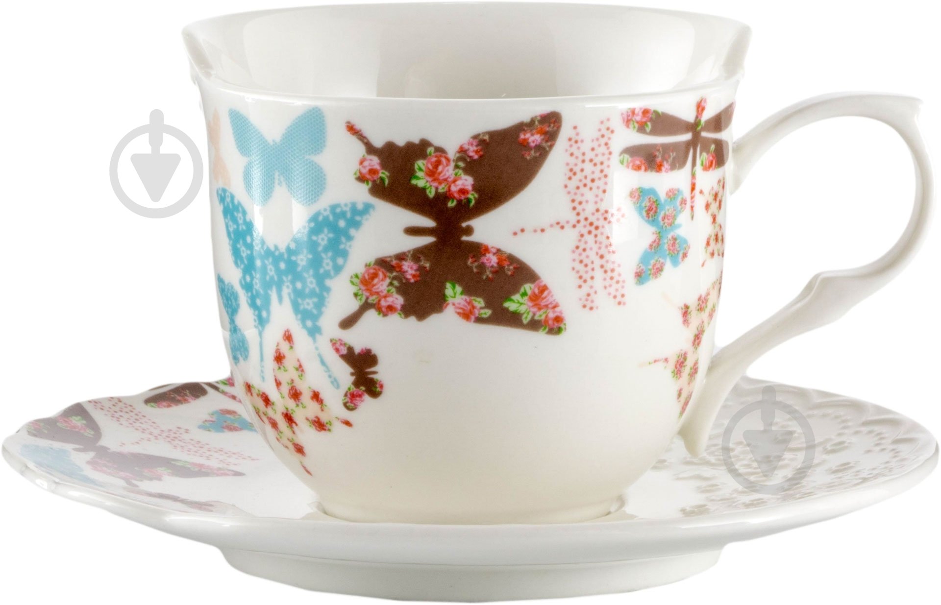 Чашка с блюдцем Krauff Butterfly 200 мл 21-252-029 - фото 1 Чашка с блюдцем Krauff Butterfly 200 мл 21-252-029 - фото 1