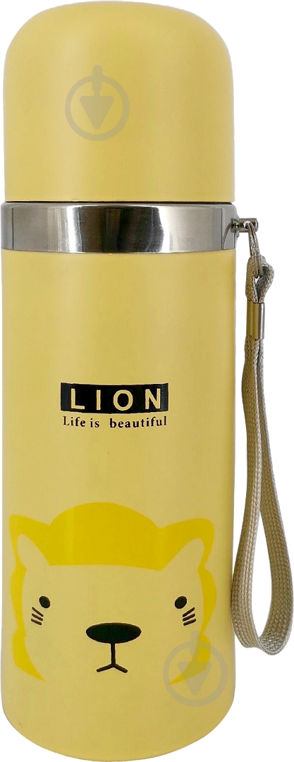 Термос UP! (Underprice) Lion 350 мл желтый - фото 1