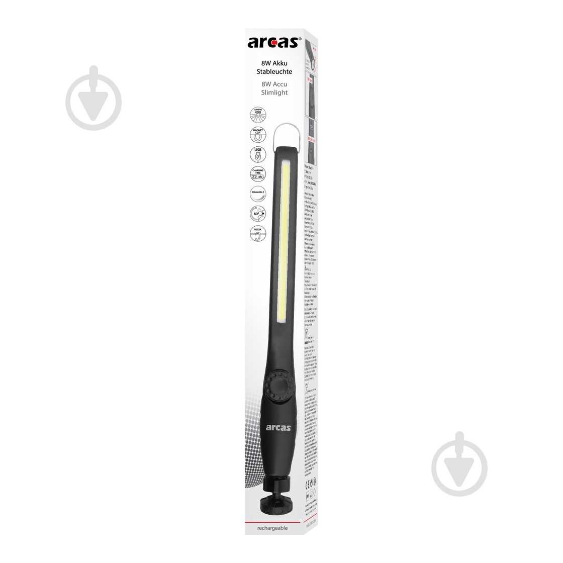 Ліхтар Arcas 8W LED Flashlight with USB акум. 1*18650 2200mAh Box 400 Lm чорний - фото 3 Ліхтар Arcas 8W LED Flashlight with USB акум. 1*18650 2200mAh Box 400 Lm чорний - фото 3