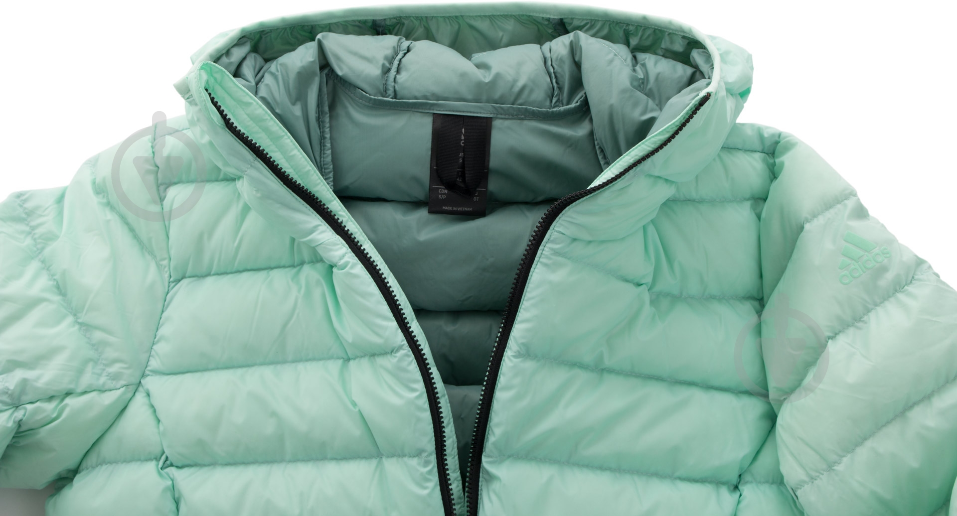 Пуховик женские зимние Adidas Light Down Hooded Jacket AP8736 р.S зеленый - фото 9