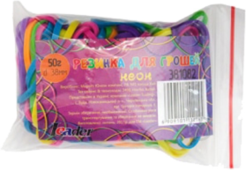 Резинки для денег Leader Неон 50 гр - фото 1