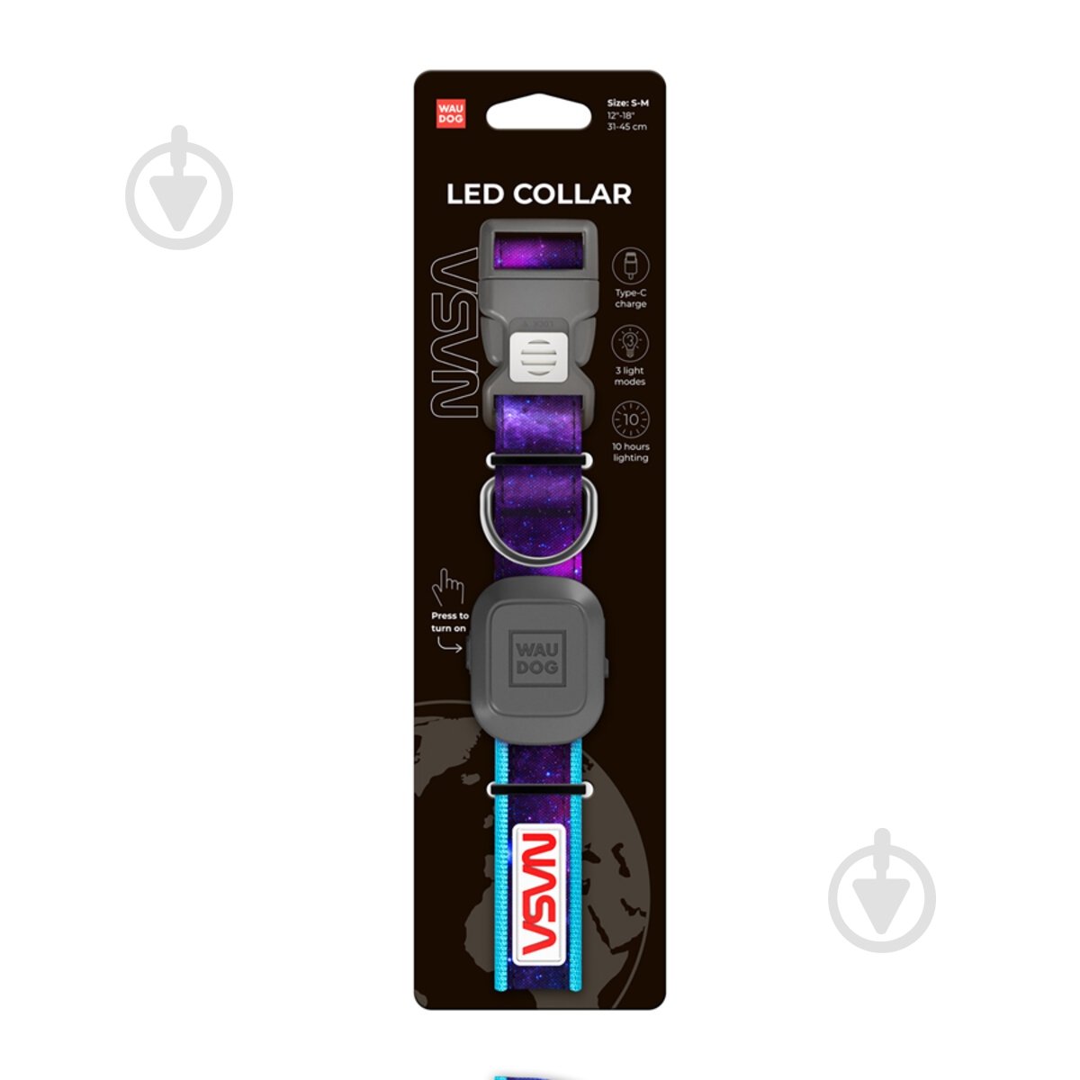 Ошейник регулируемый Waudog LED NASA21 Type-C S-M - фото 3 Ошейник регулируемый Waudog LED NASA21 Type-C S-M - фото 3