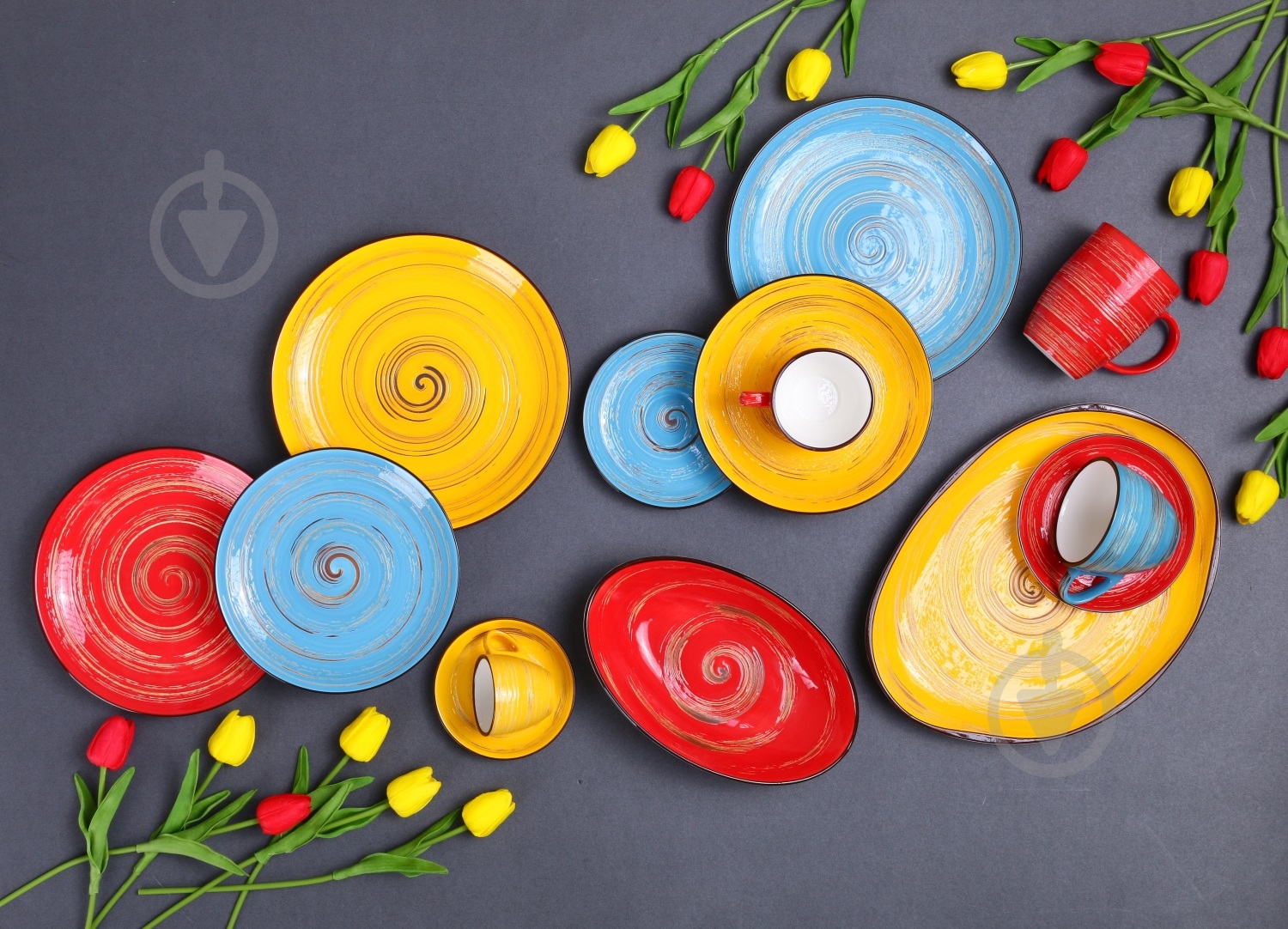 Тарелка обеденная Wilmax Spiral Red 28 см WL-669220/A - фото 3