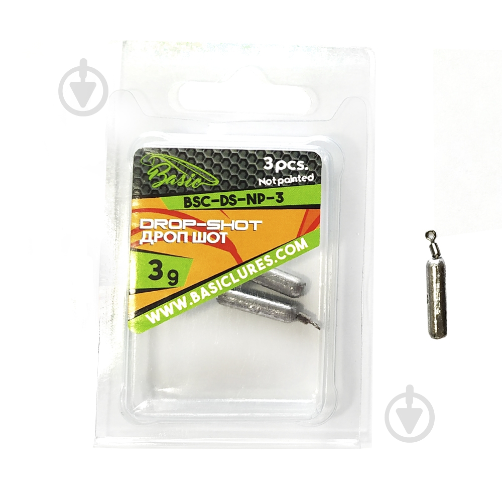 Грузило Basic Lures Дроп-Шот 3 г 3 шт. не окрашенный - фото 1