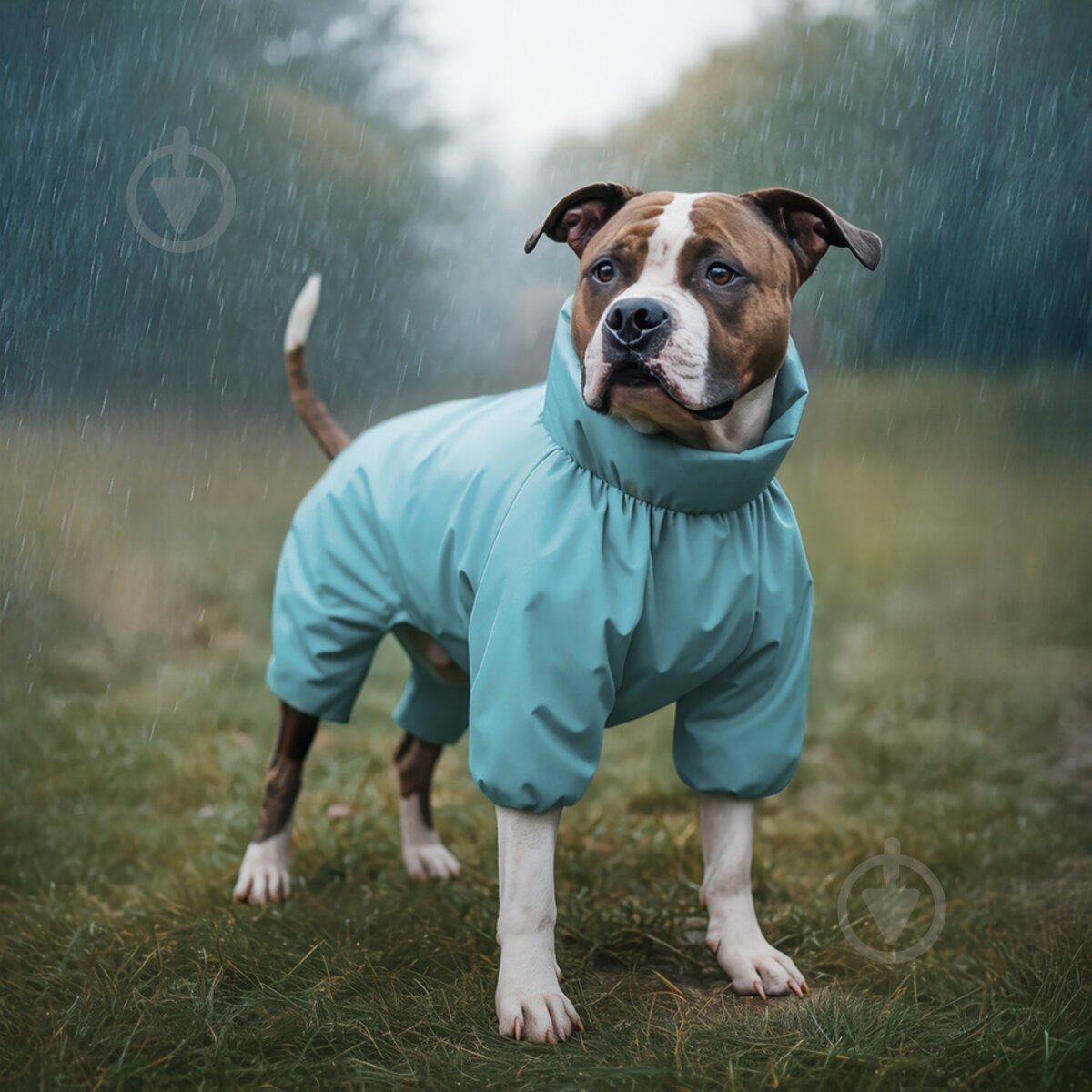 Дождевик водонепроницаемый Waudog M45 В 55-60 см С 37-40 см голубой - фото 4 Дождевик водонепроницаемый Waudog M45 В 55-60 см С 37-40 см голубой - фото 4