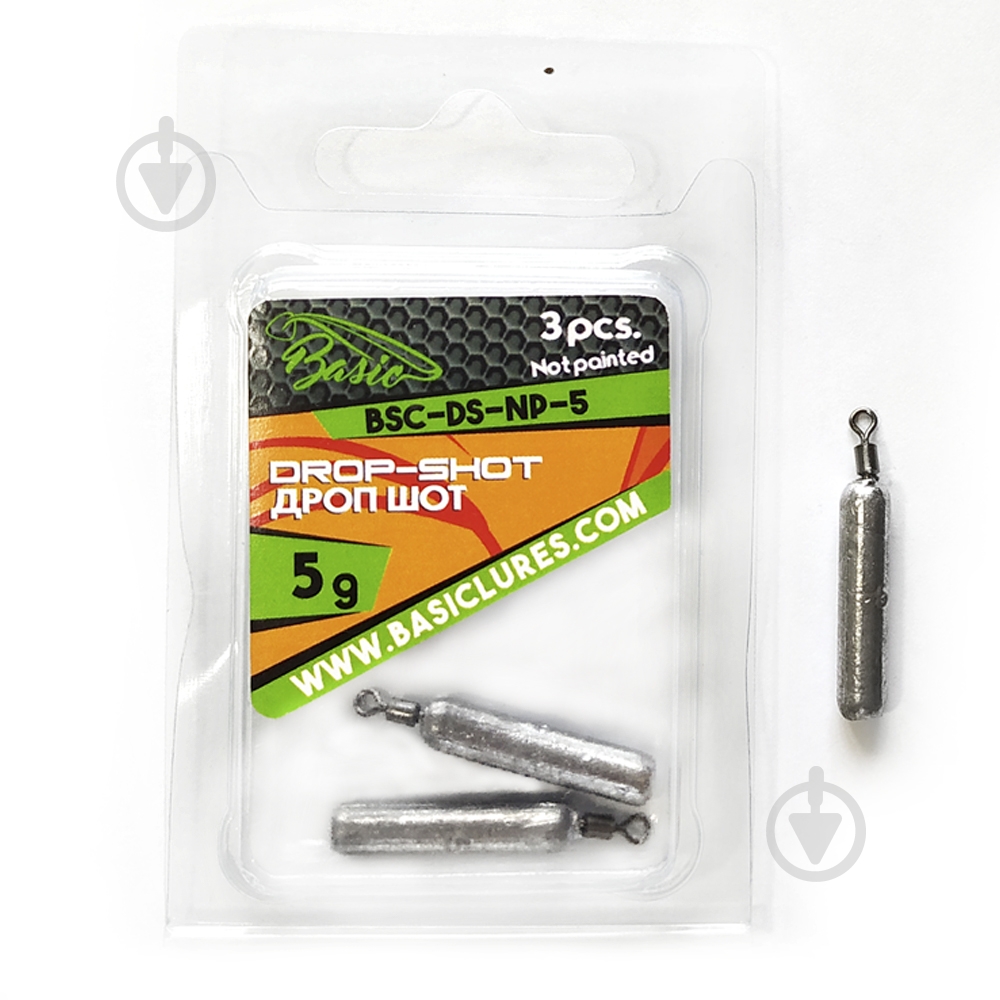 Грузило Basic Lures Дроп-Шот 5 г 3 шт. не окрашенный - фото 1