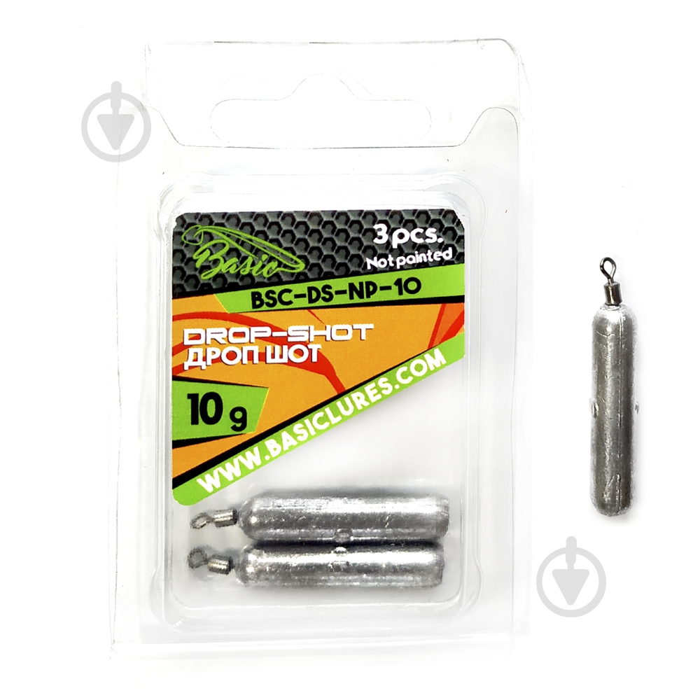 Грузило Basic Lures Дроп-Шот 10 г 3 шт. не окрашенный - фото 1