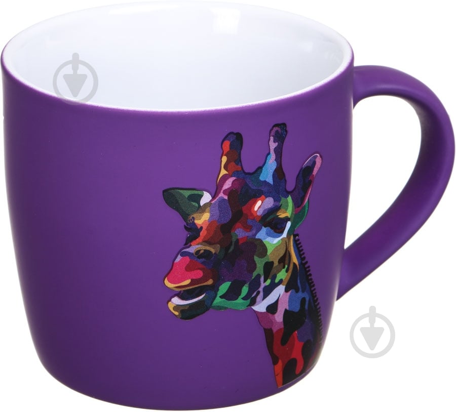 Чашка Bella Vita Neon Giraffe 350 мл сиреневая - фото 1