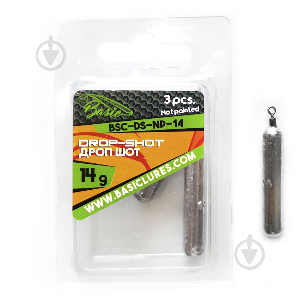 Грузило Basic Lures Дроп-Шот 14 г 3 шт. не окрашенный - фото 1 Грузило Basic Lures Дроп-Шот 14 г 3 шт. не окрашенный - фото 1