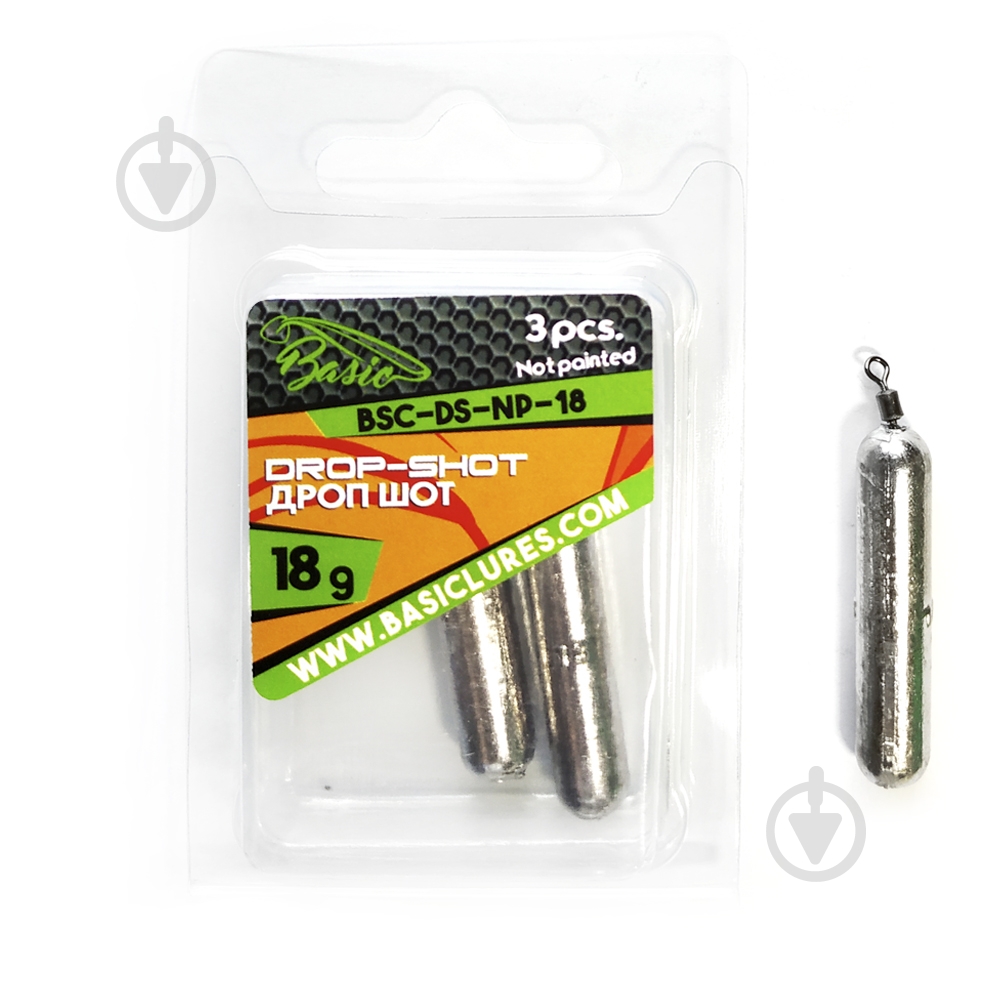 Грузило Basic Lures Дроп-Шот 18 г 3 шт. не окрашенный - фото 1 Грузило Basic Lures Дроп-Шот 18 г 3 шт. не окрашенный - фото 1