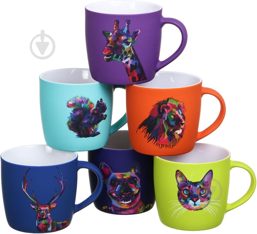 Чашка Bella Vita Neon Cat 350 мл зеленая - фото 5