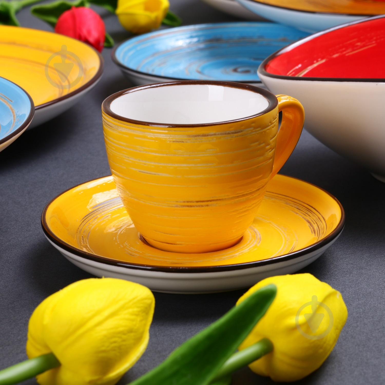 Блюдце Wilmax Spiral Yellow 15 см WL-669436/B - фото 7