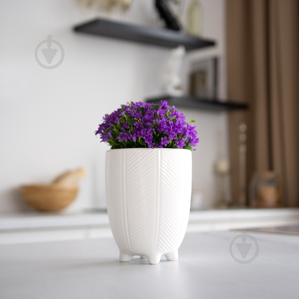ᐉ Ваза-кашпо MVM керамическая DH-FLOWERS-28 M WHITE 14 см Белый