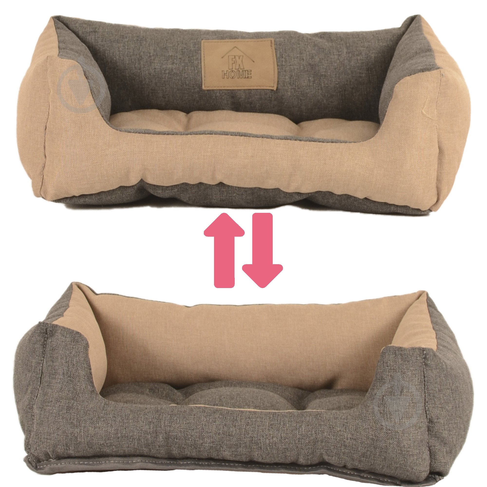 Лежак FX home Diplomat "Марракеш" двусторонній бежево-сірий 40x30x12 см - фото 1