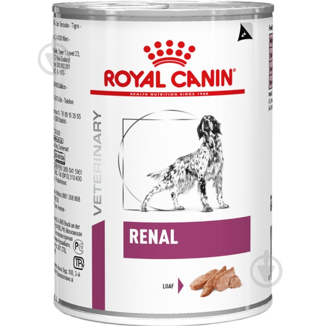 Консерва Royal Canin V.D. для собак Renal loaf ж/б 10+2 410 г - фото 1 Консерва Royal Canin V.D. для собак Renal loaf ж/б 10+2 410 г - фото 1