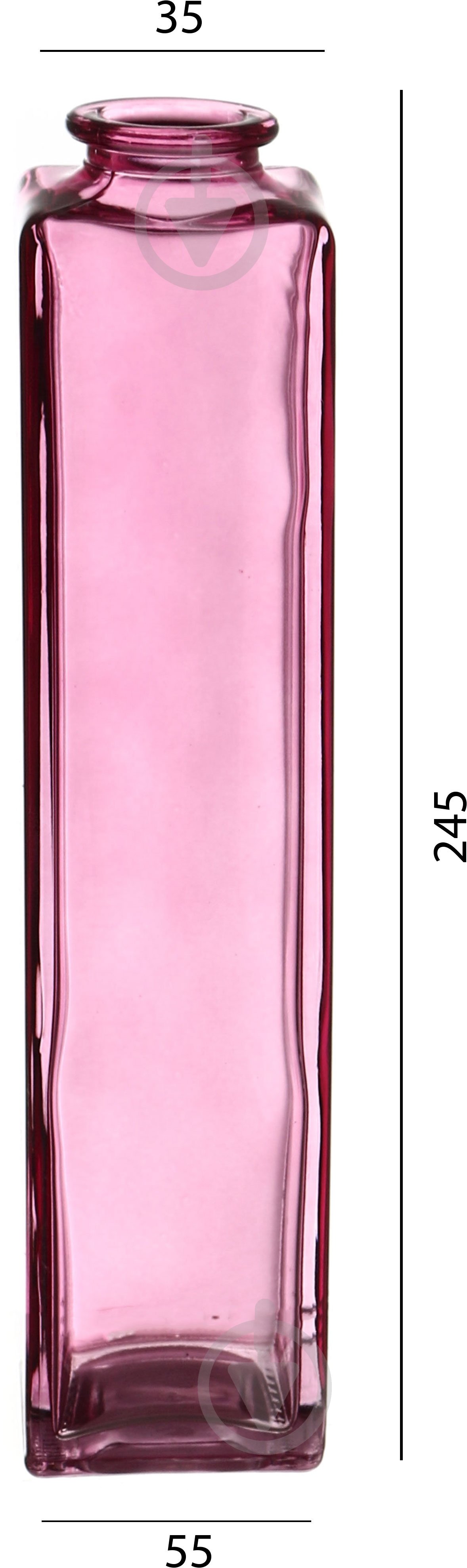 Ваза стеклянная Trend Glass 24,5 см розовый pink - фото 3
