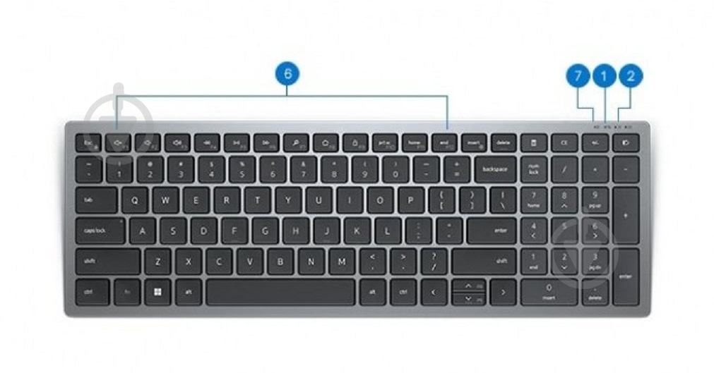 ᐉ Клавіатура Dell Compact Multi-Device Wireless Keyboard - KB740