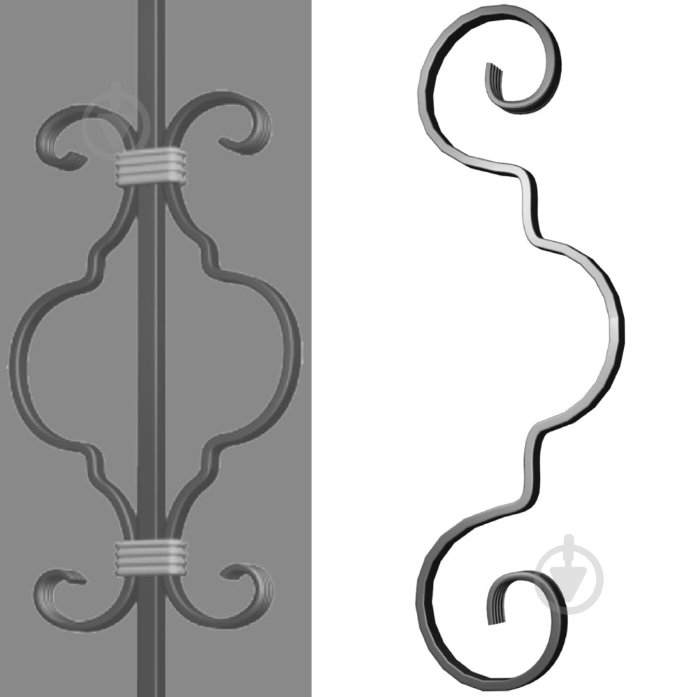 Завиток кованый Радуга-N 12х6мм 202/12х6 - фото 2 Завиток кованый Радуга-N 12х6мм 202/12х6 - фото 2