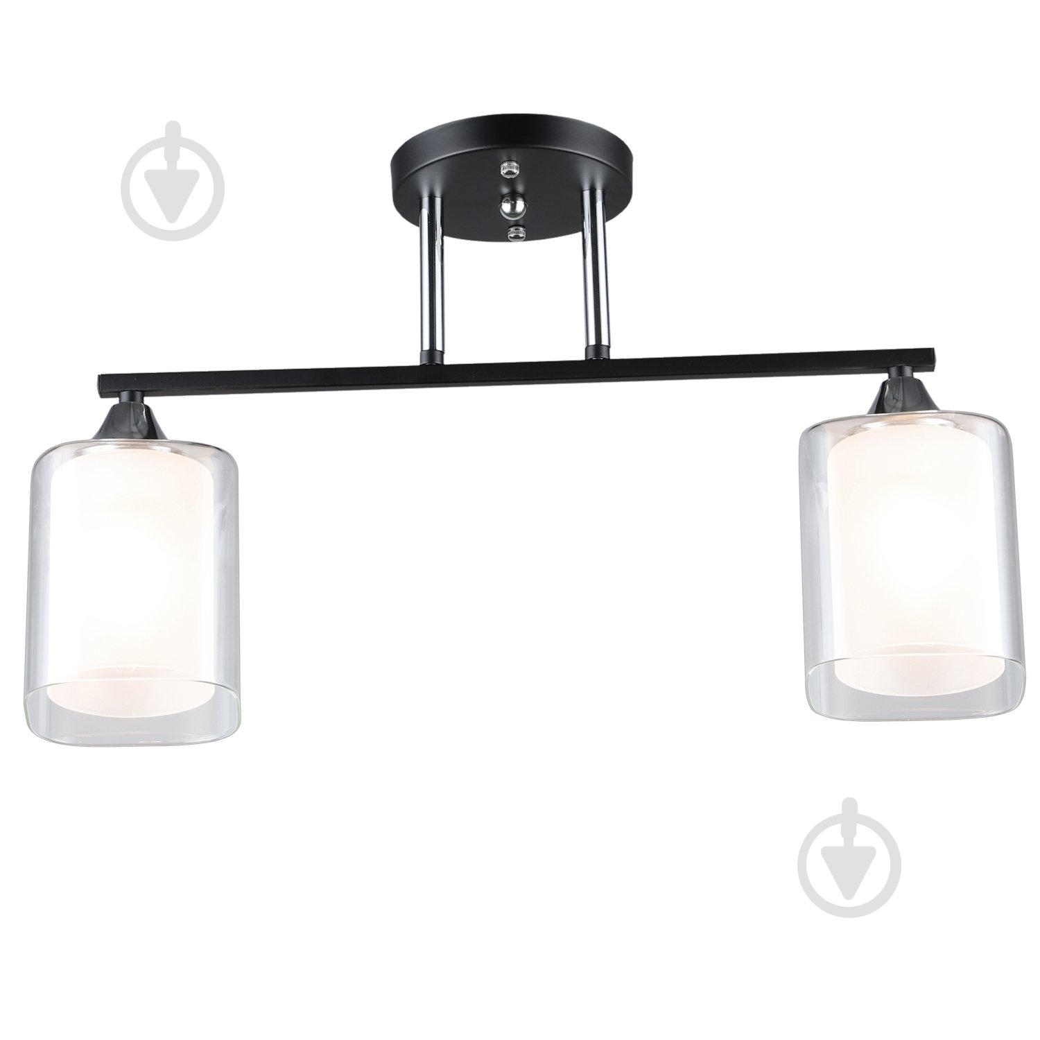 Люстра потолочная Victoria Lighting 2x60 Вт E27 черный Elision/PL2 black - фото 1
