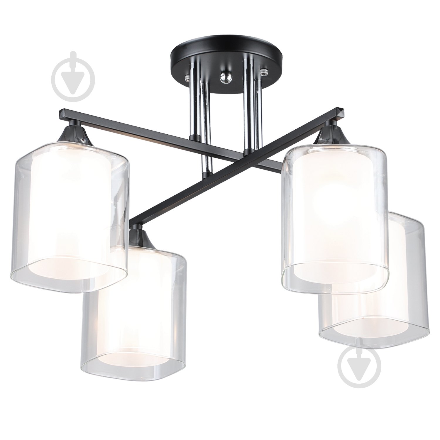 Люстра стельова Victoria Lighting 4x60 Вт E27 чорний Elision/PL4 black - фото 1