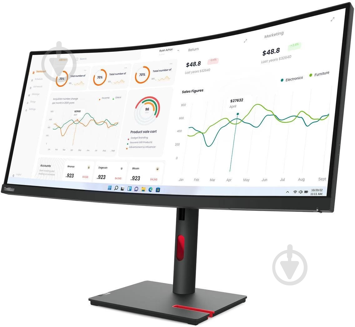 Монитор Lenovo T34w-30 34" (63D4GAT1UA) - фото 4