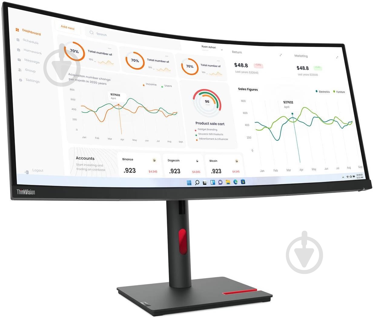Монитор Lenovo T34w-30 34" (63D4GAT1UA) - фото 3