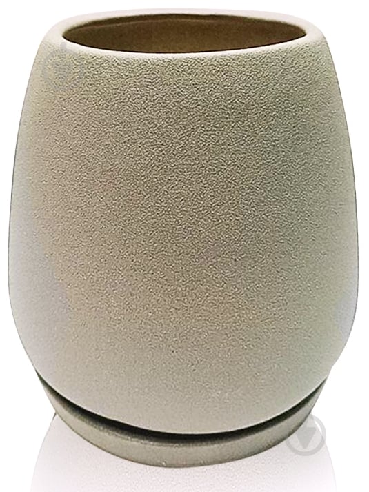 Вазон керамічний Eterna 10,5х10,5х11 см овальний 1 л сірий кварц (203-11 сірий кварц) - фото 1