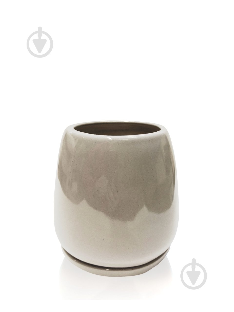 Вазон керамічний Eterna 10,5х10,5х11 см овальний 1 л сірий кварц (203-11 сірий кварц) - фото 2