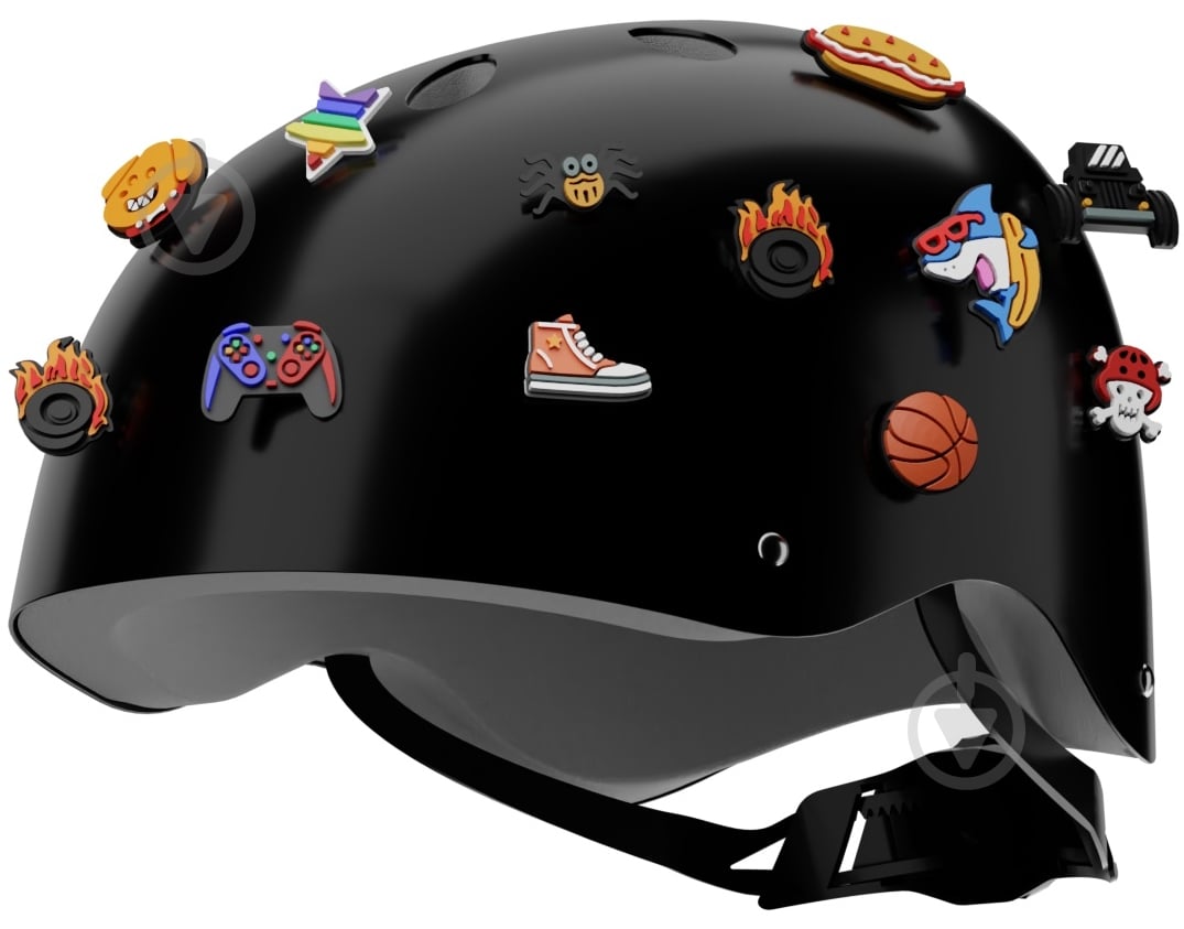 Шлем защитный STREETJAM с пинами Сделай сам черный глянцевый М (55-58 см) - фото 1 Шлем защитный STREETJAM с пинами Сделай сам черный глянцевый М (55-58 см) - фото 1