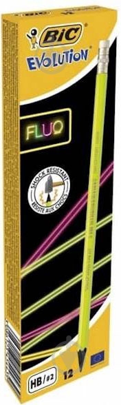 Карандаш чернографитный Evolution Fluo с ластиком BIC - фото 4