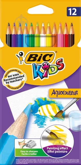 Олівці кольорові 12 шт. Evolution Aquacouleur BIC - фото 1