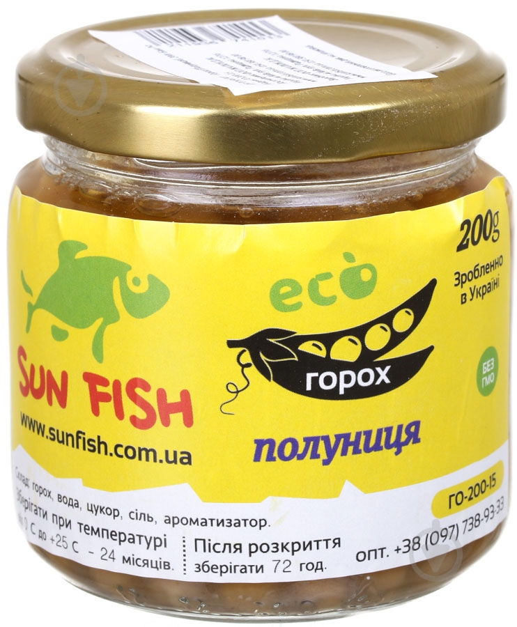Прикормка Sun Fish 200 г клубника горох - фото 1 Прикормка Sun Fish 200 г клубника горох - фото 1