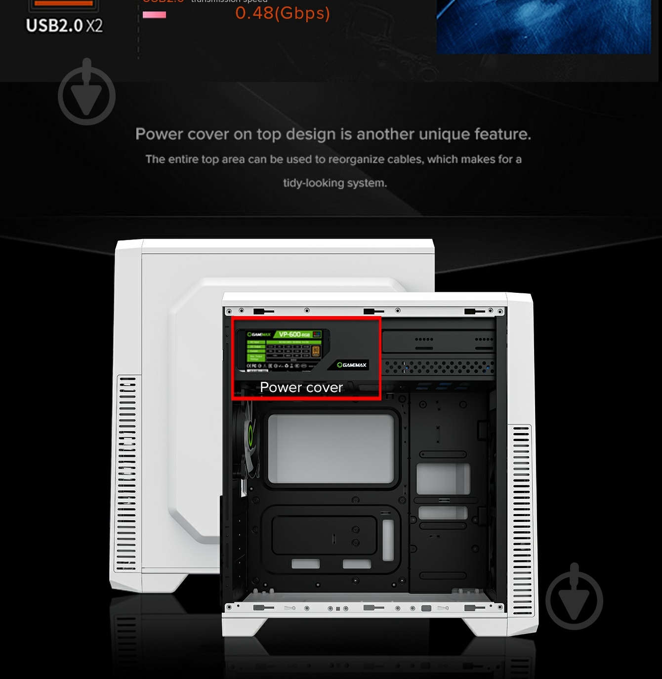 Корпус GameMax G561-FRGB-WH - фото 6 Корпус GameMax G561-FRGB-WH - фото 6