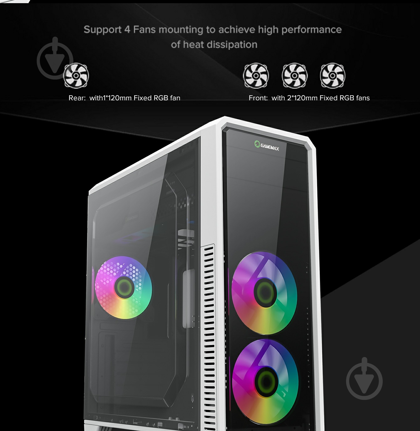 Корпус GameMax G561-FRGB-WH - фото 10 Корпус GameMax G561-FRGB-WH - фото 10