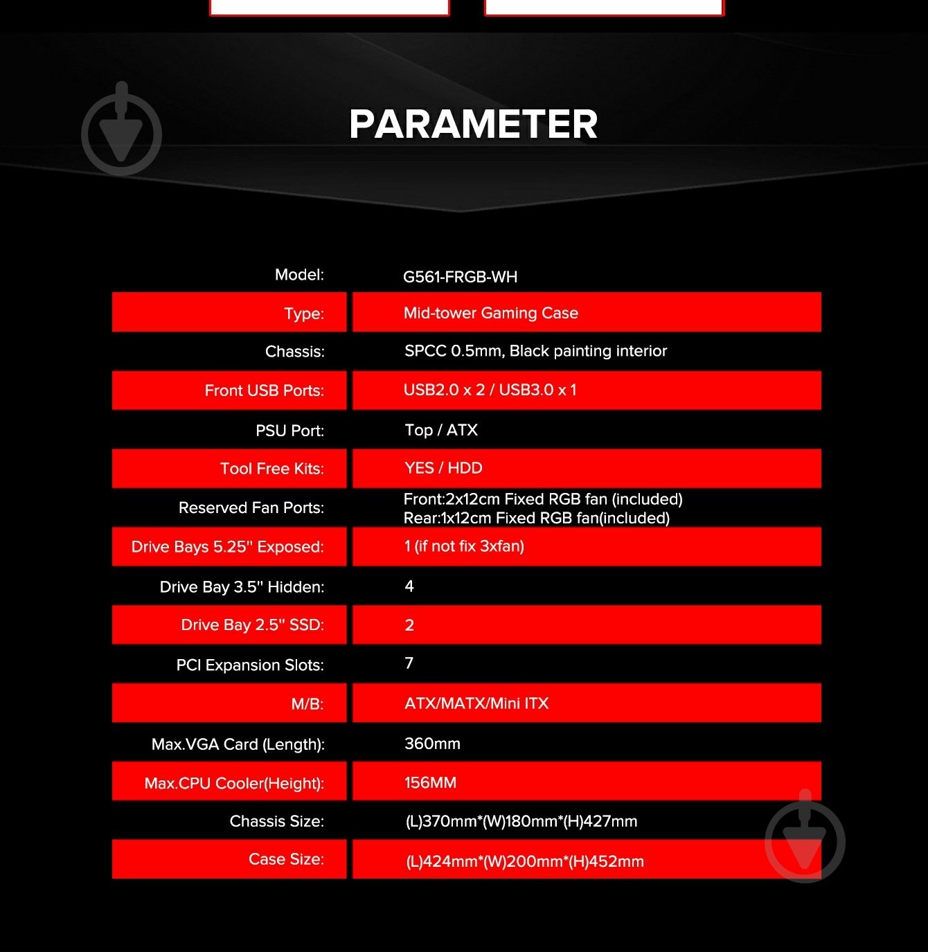 Корпус GameMax G561-FRGB-WH - фото 7 Корпус GameMax G561-FRGB-WH - фото 7