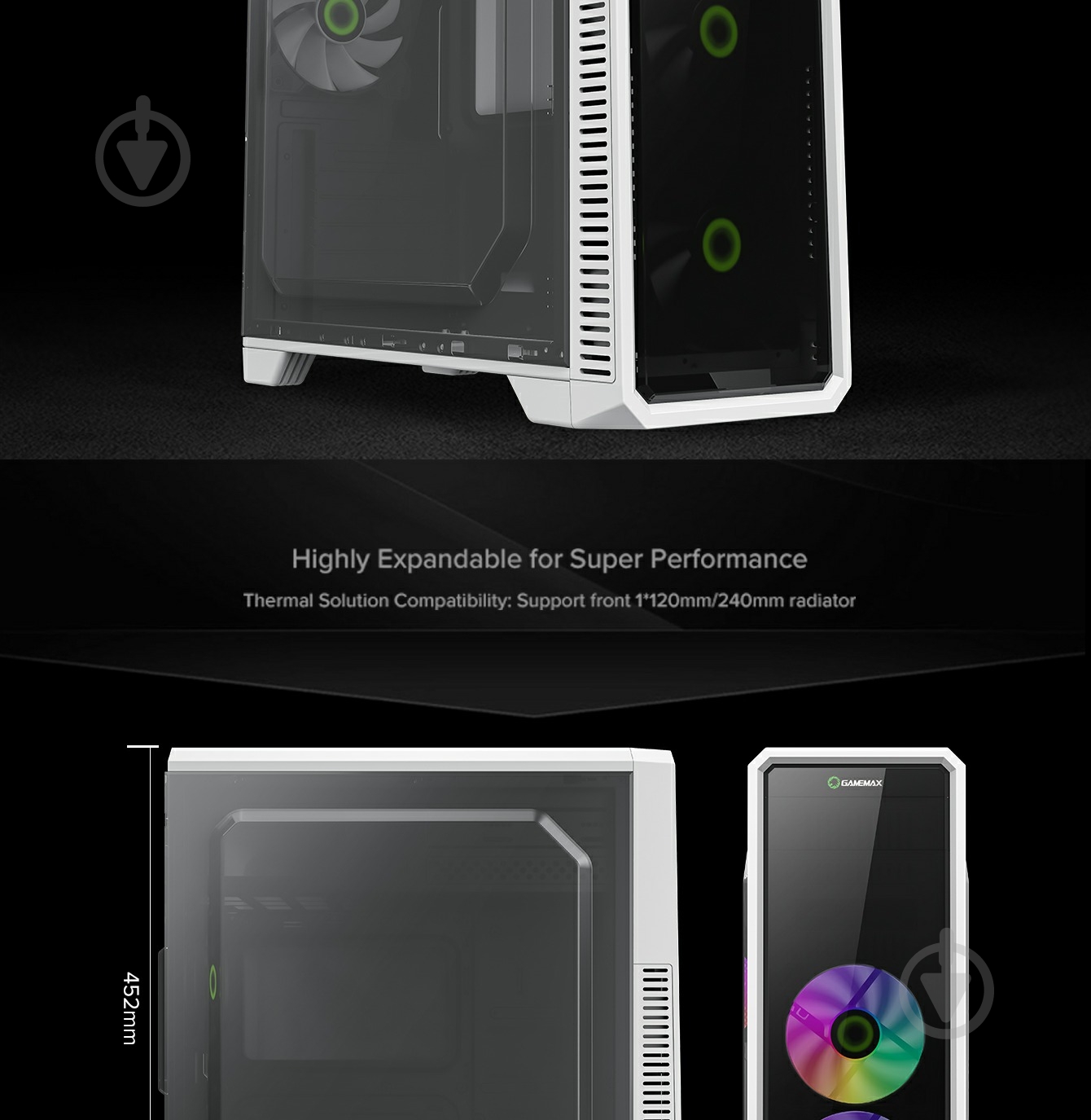 Корпус GameMax G561-FRGB-WH - фото 17 Корпус GameMax G561-FRGB-WH - фото 17