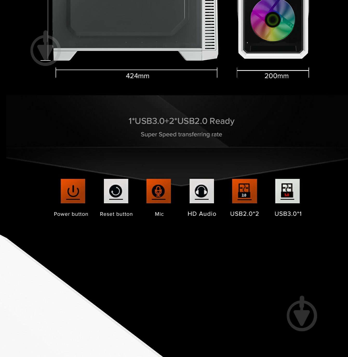 Корпус GameMax G561-FRGB-WH - фото 13 Корпус GameMax G561-FRGB-WH - фото 13