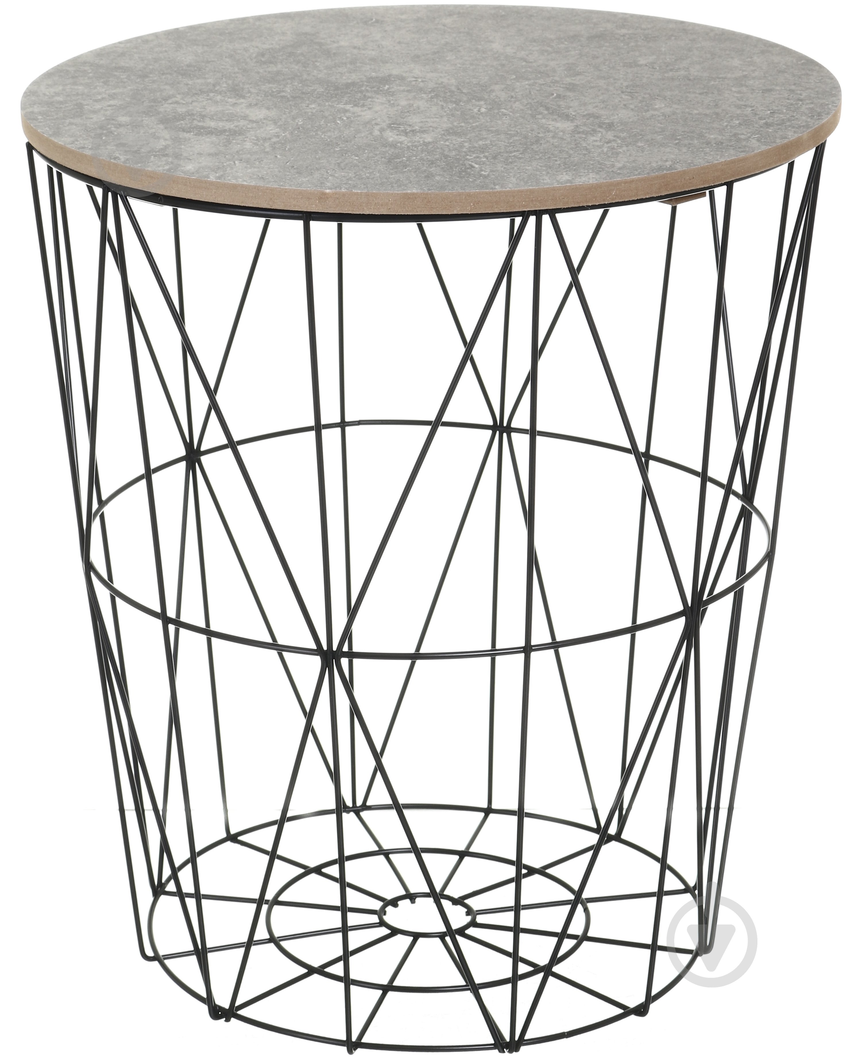 Стол-корзина Сканди 390x350x350 мм серый мрамор - фото 1