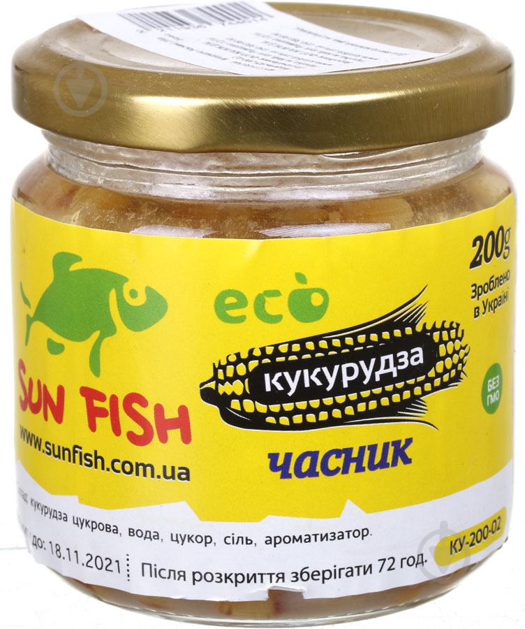 Прикормка Sun Fish 200 г чеснок кукурудза - фото 1