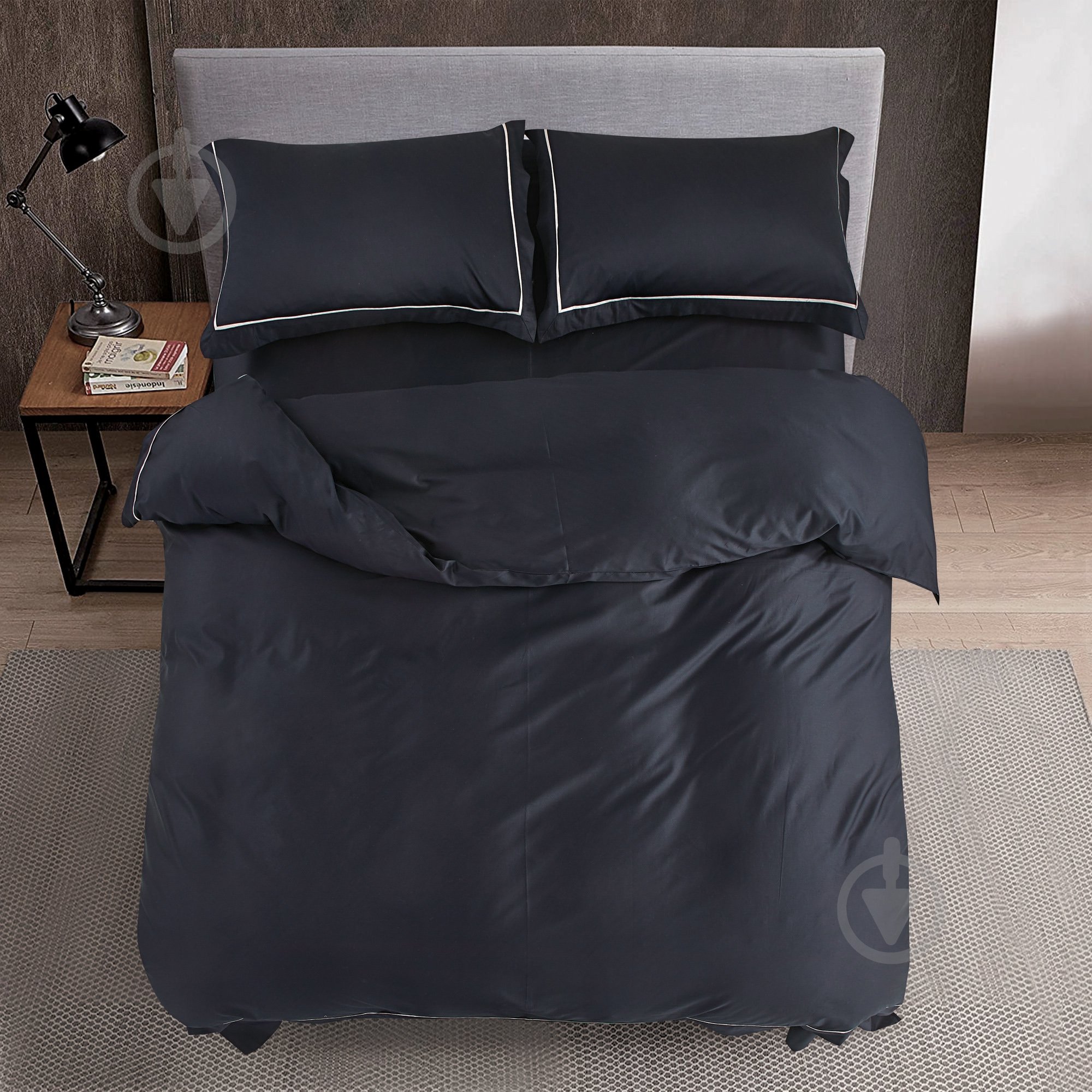 Комплект постельного белья Solid семейный черный La Nuit - фото 1