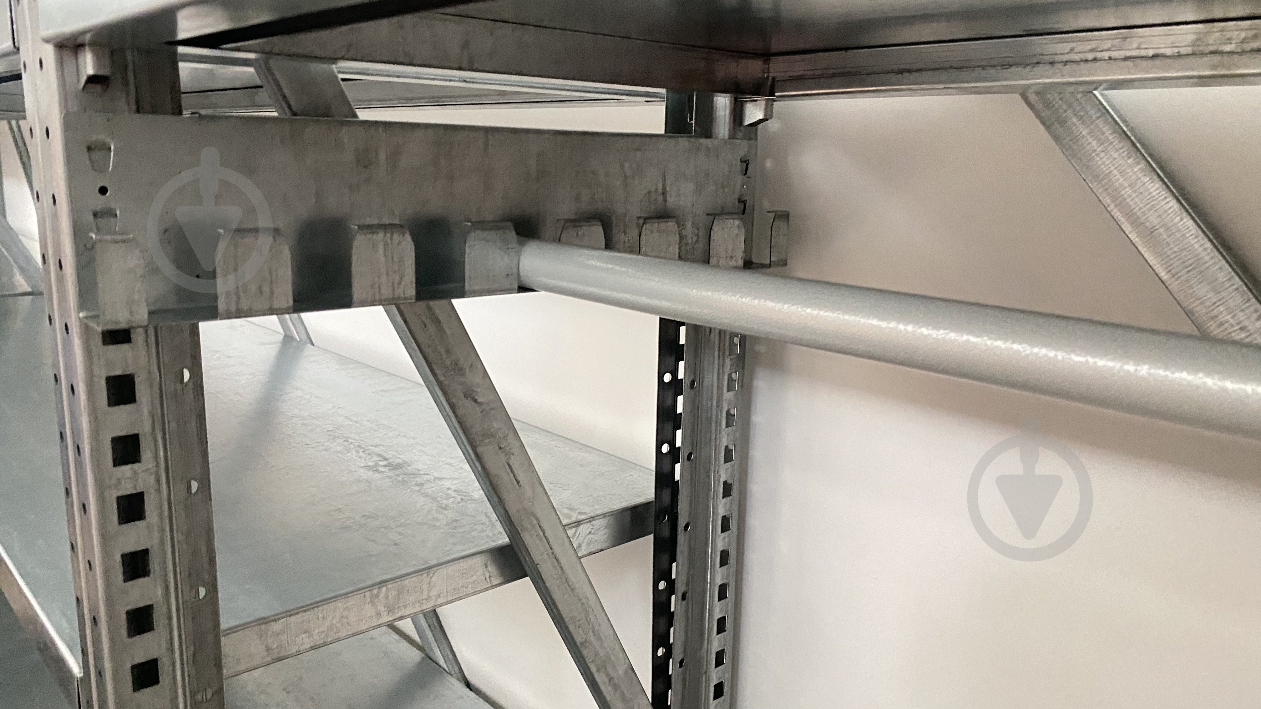 Стеллаж 2000x1000x500 мм STOREHOUSE серый металл полки 4 шт. цинкованный - фото 5