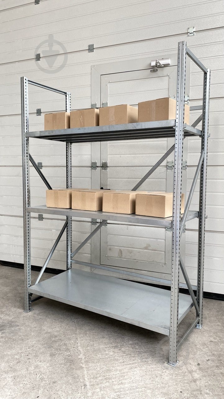 Стеллаж 2000x1000x500 мм STOREHOUSE серый металл полки 4 шт. цинкованный - фото 7