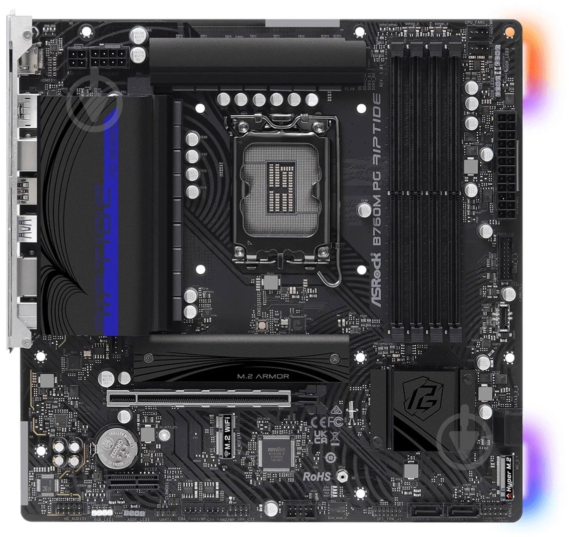 Материнская плата ASRock B760M PG RIPTIDE (LGA1700, Intel B760, micro ATX) - фото 4