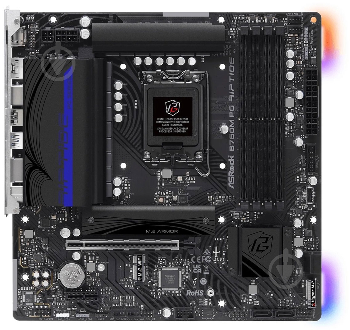Материнская плата ASRock B760M PG RIPTIDE (LGA1700, Intel B760, micro ATX) - фото 5