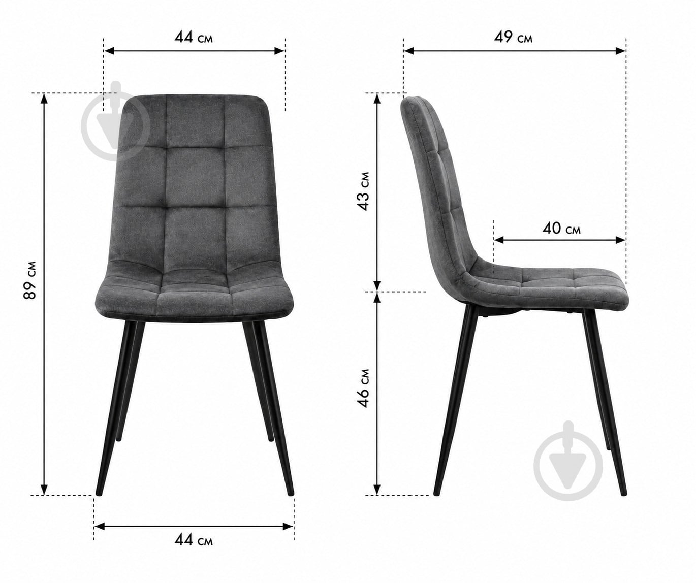 Стул Примтекс Плюс Tempo black HL-95 темно-серый / черный - фото 4