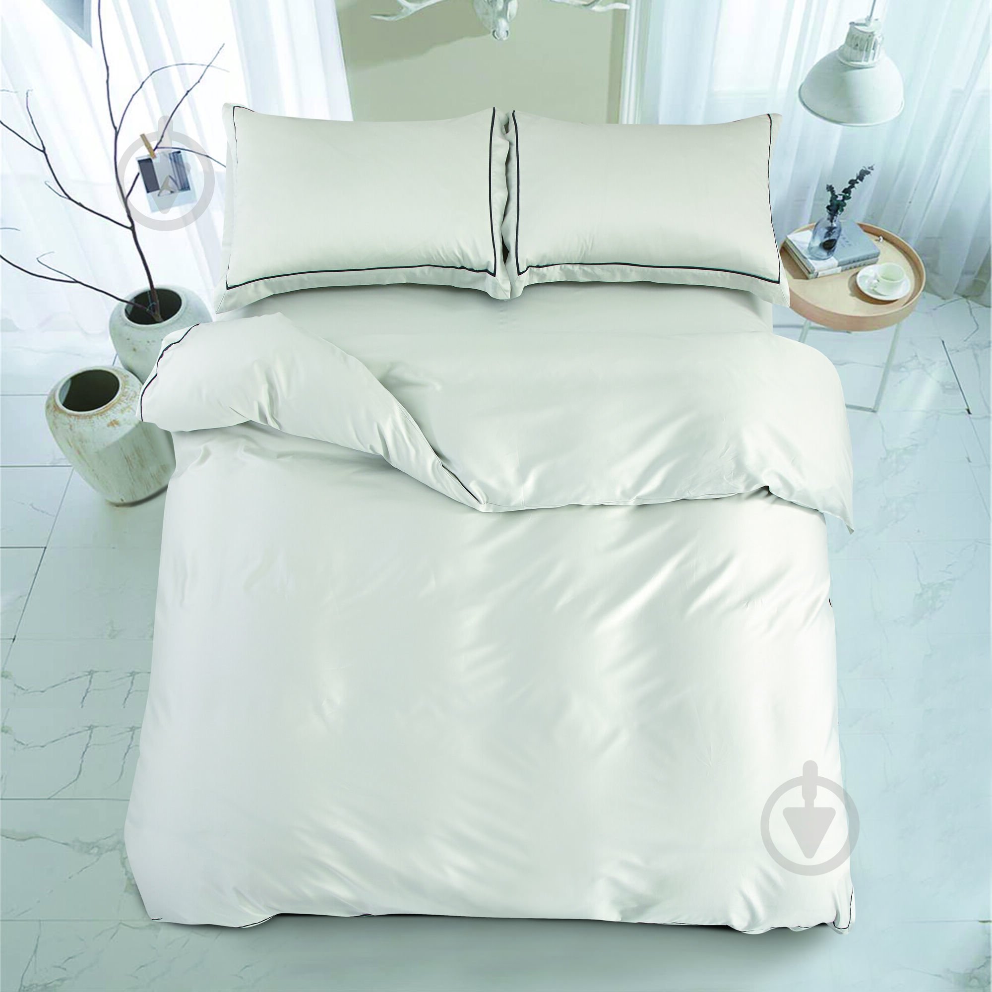 Комплект постельного белья Solid 2 серебряный La Nuit - фото 1