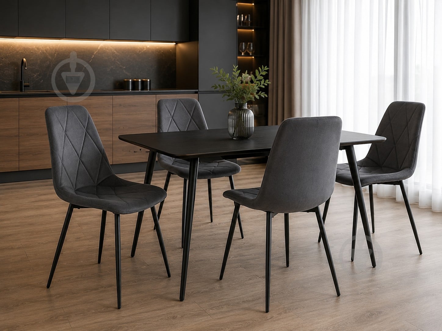 Стілець Примтекс Плюс Visio black HL-95 темно-сірий / чорний - фото 5