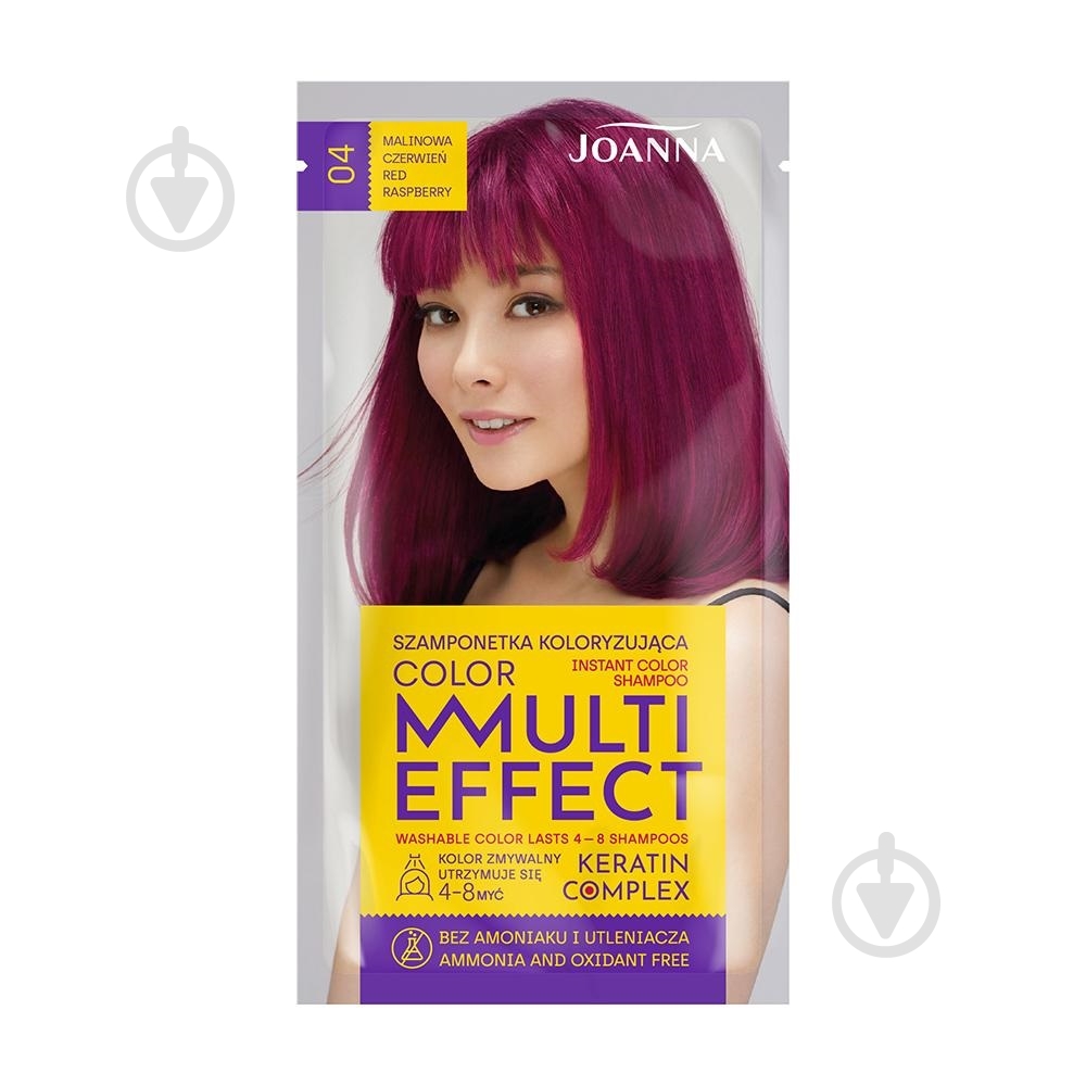Шампунь оттеночный Joanna Multi Effect Красная малина №4 35 мл - фото 1