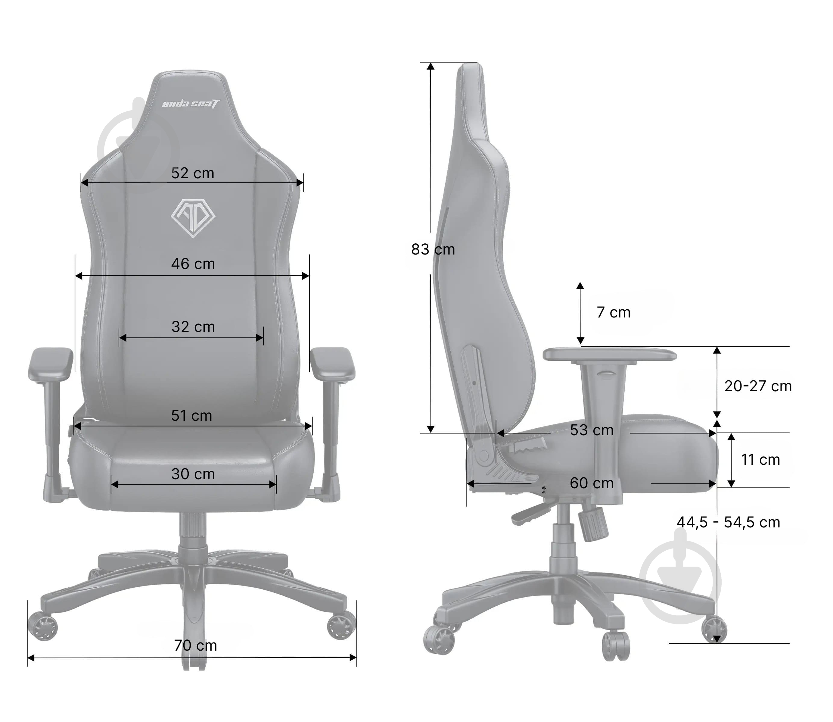 Кресло игровое Anda Seat Novis Size L Gray Fabric серый - фото 17 Кресло игровое Anda Seat Novis Size L Gray Fabric серый - фото 17
